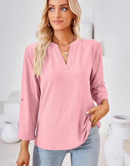 Load image into Gallery viewer, Notched Roll-Tab Sleeve T-Shirt
