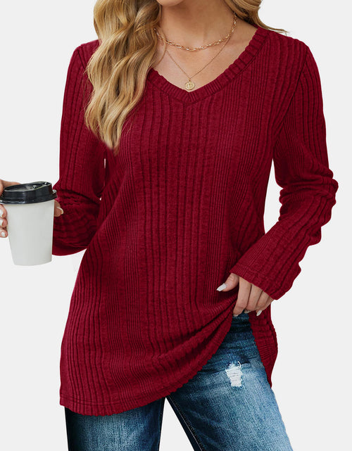Load image into Gallery viewer, V-Neck Long Sleeve T-Shirt

