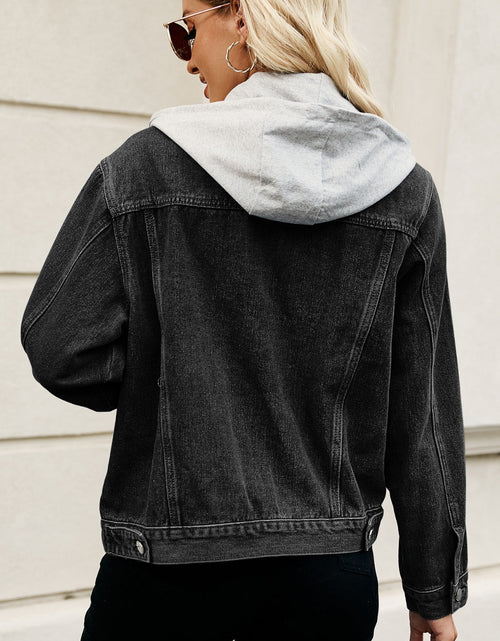 Load image into Gallery viewer, Drawstring Hooded Button Up Denim Jacket
