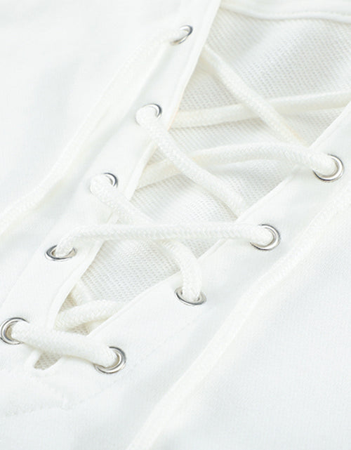 Load image into Gallery viewer, Lace Up Long Sleeve Hoodie
