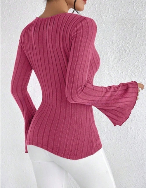 Load image into Gallery viewer, Ribbed Flare Sleeve Top
