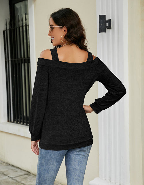 Load image into Gallery viewer, Cold Shoulder Cutout Square Neck Blouse
