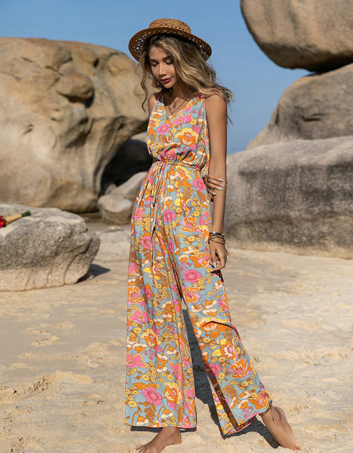 Load image into Gallery viewer, V-Neck Wide Leg Jumpsuit
