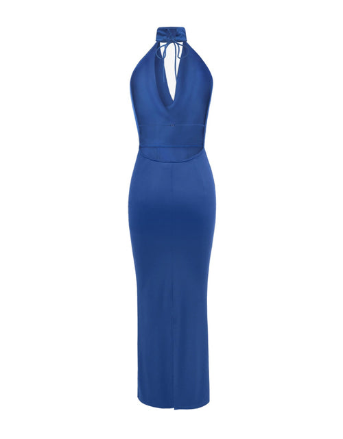Load image into Gallery viewer, Backless Lace Up Back Sleeveless Maxi Dress
