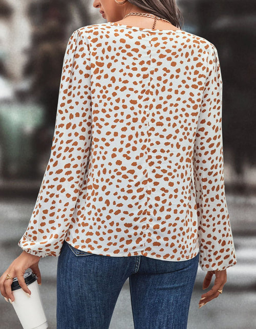 Load image into Gallery viewer, Printed Tie Neck Long Sleeve Blouse
