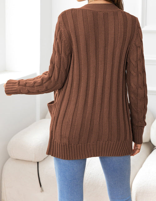 Load image into Gallery viewer, Button Down Cable-Knit Cardigan

