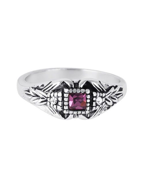 Load image into Gallery viewer, Vintage 1980's Ring Austrian Crystal 18k Antique YellwoWhite Gold Electroplated Made in the USA by PVD Vintage Jewelry
