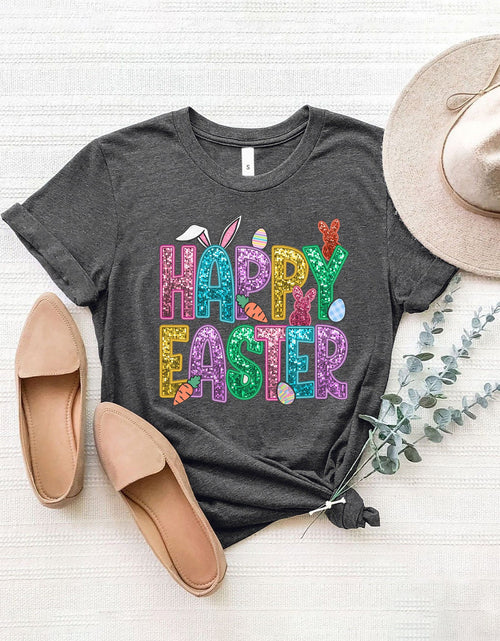 Load image into Gallery viewer, HAPPY EASTER Round Neck Short Sleeve T-Shirt
