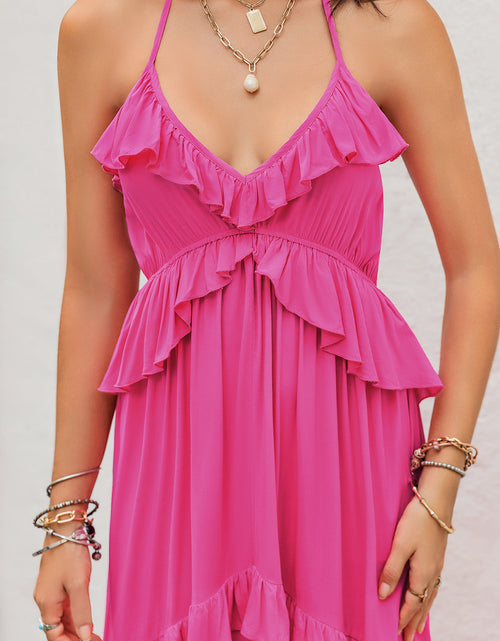 Load image into Gallery viewer, Ruffled Halter Neck Maxi Dress

