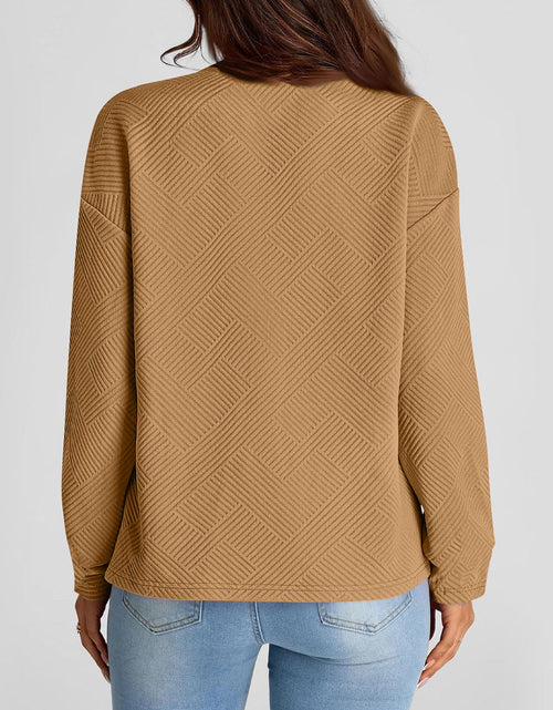 Load image into Gallery viewer, Full Size Texture Round Neck Long Sleeve Sweatshirt

