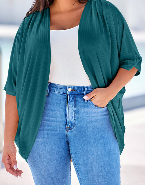 Load image into Gallery viewer, Plus Size Ribbed Cocoon Cover Up

