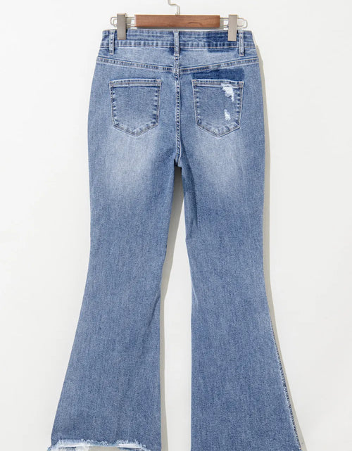 Load image into Gallery viewer, Distressed Raw Hem Bootcut Jeans
