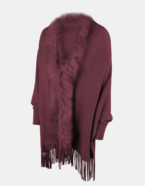 Load image into Gallery viewer, Fringe Open Front Long Sleeve Poncho

