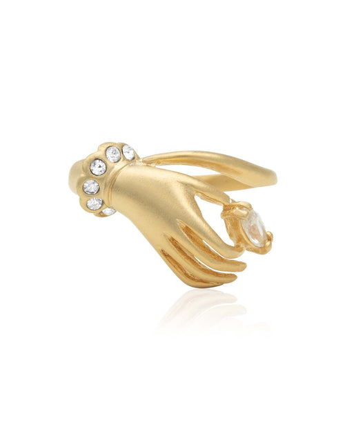 Load image into Gallery viewer, Vintage Austrian Crystals 18k Yellow Gold Matte or Polished Finish Made in USA by PVD Vintage Jewelry
