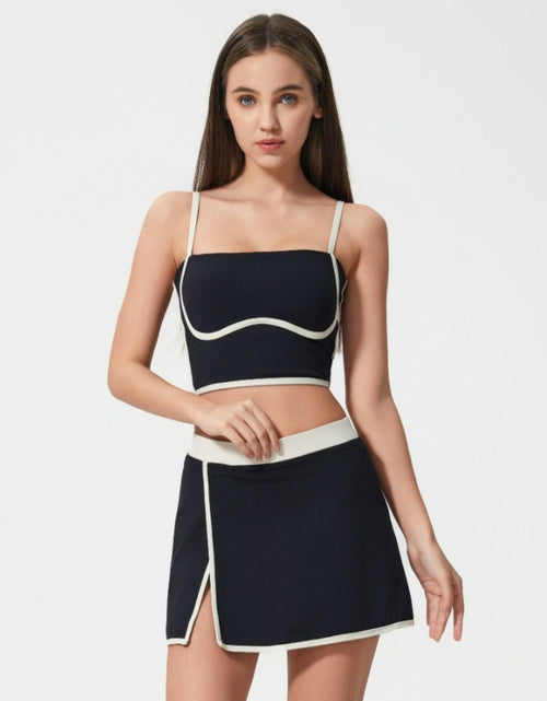 Load image into Gallery viewer, Millennia Contrast Trim Square Neck Active Cami with Detachable Chest Pads
