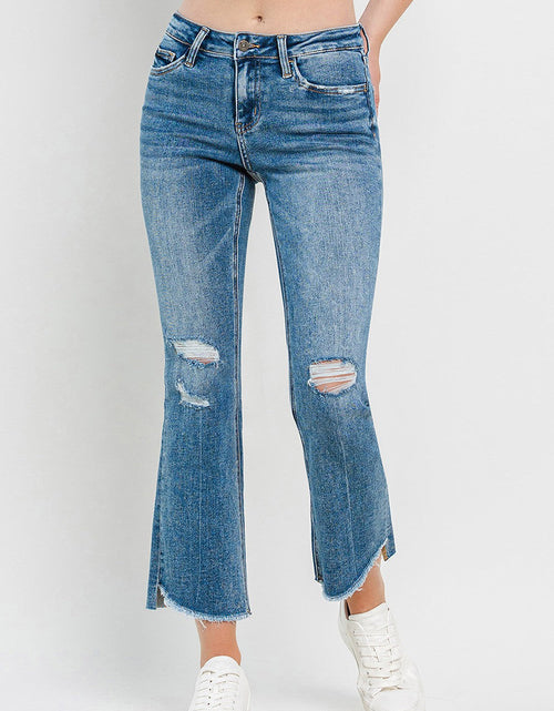 Load image into Gallery viewer, Vervet by Flying Monkey Full Size Mid Rise Distressed Cropped Flare Jeans
