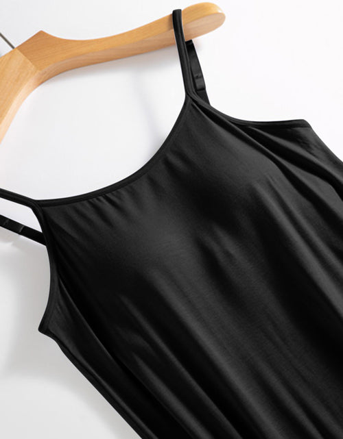 Load image into Gallery viewer, Scoop Neck Midi Cami Dress with Bra
