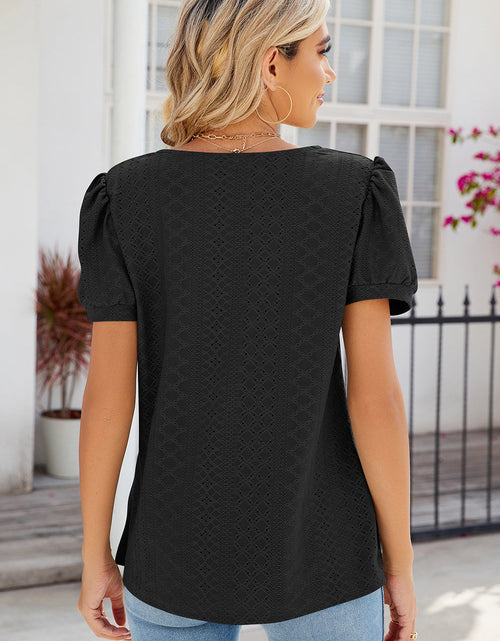 Load image into Gallery viewer, Eyelet Puff Sleeve T-Shirt
