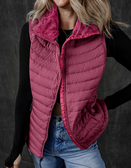 Load image into Gallery viewer, Pocketed Zip Up Vest Coat

