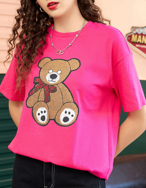 Load image into Gallery viewer, Letter Graphic Round Neck Half Sleeve T-Shirt
