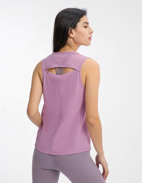 Load image into Gallery viewer, Millennia Cutout Back Round Neck Active Tank
