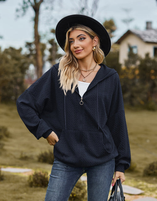 Load image into Gallery viewer, Zip Up Drawstring Long Sleeve Hooded Jacket
