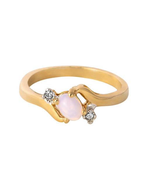 Load image into Gallery viewer, Vintage Ring Sapphire &amp; Clear Austrian Crystals 18k White Gold Electroplated September Birthstone by PVD Vintage Jewelry
