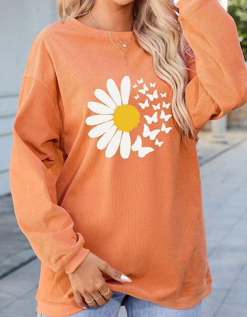 Load image into Gallery viewer, Graphic Round Neck Long Sleeve Sweatshirt

