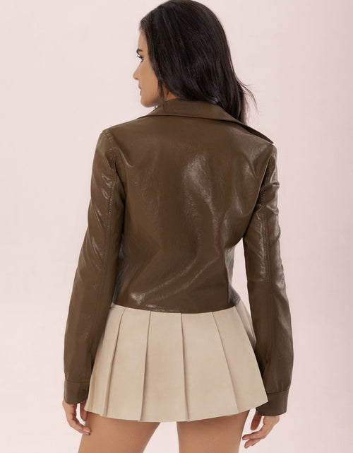 Load image into Gallery viewer, Collared Neck Snap Down Long Sleeve Jacket
