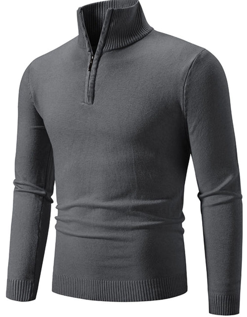 Load image into Gallery viewer, Men's Plus Size Quarter Zip Long Sleeve Knit Top
