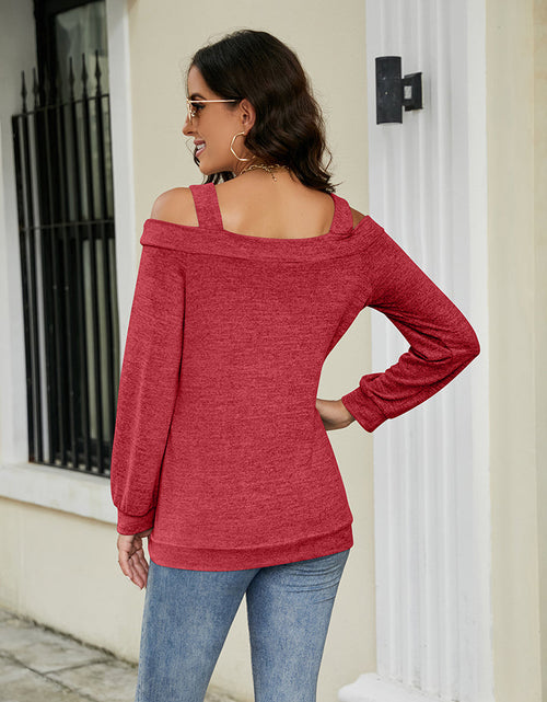 Load image into Gallery viewer, Cold Shoulder Cutout Square Neck Blouse
