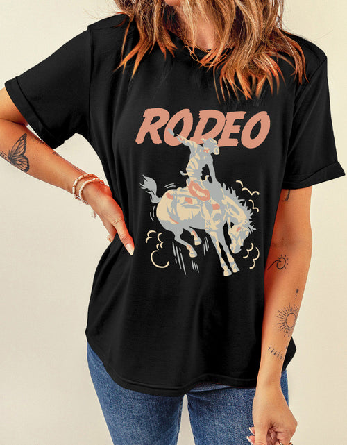 Load image into Gallery viewer, Graphic Round Neck Short Sleeve T-Shirt
