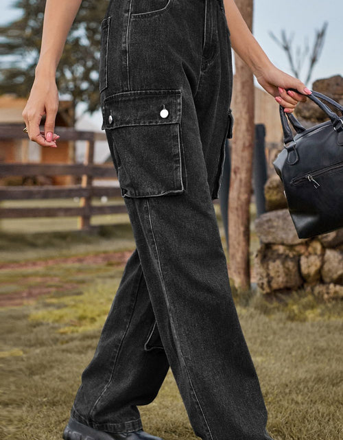 Load image into Gallery viewer, Loose Fit Long Jeans with Pockets
