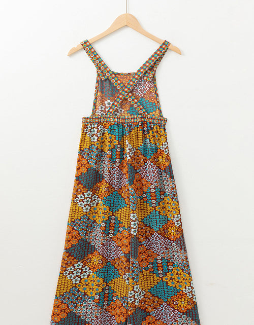 Load image into Gallery viewer, Floral Crisscross Strap Wide Leg Overalls
