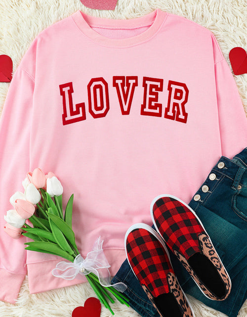 Load image into Gallery viewer, LOVER Round Neck Dropped Shoulder Sweatshirt
