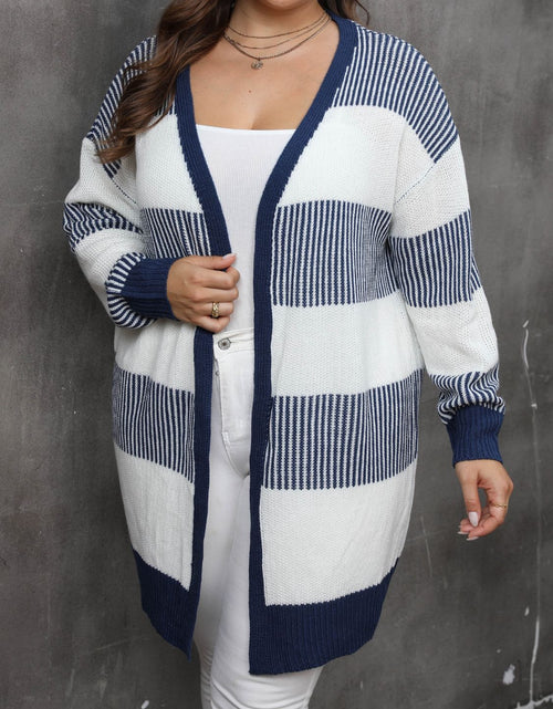 Load image into Gallery viewer, Plus Size Open Front Long Sleeve Cardigan
