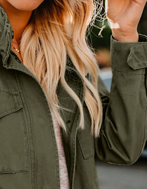 Load image into Gallery viewer, Pocketed Long Sleeve Zip Up Jacket
