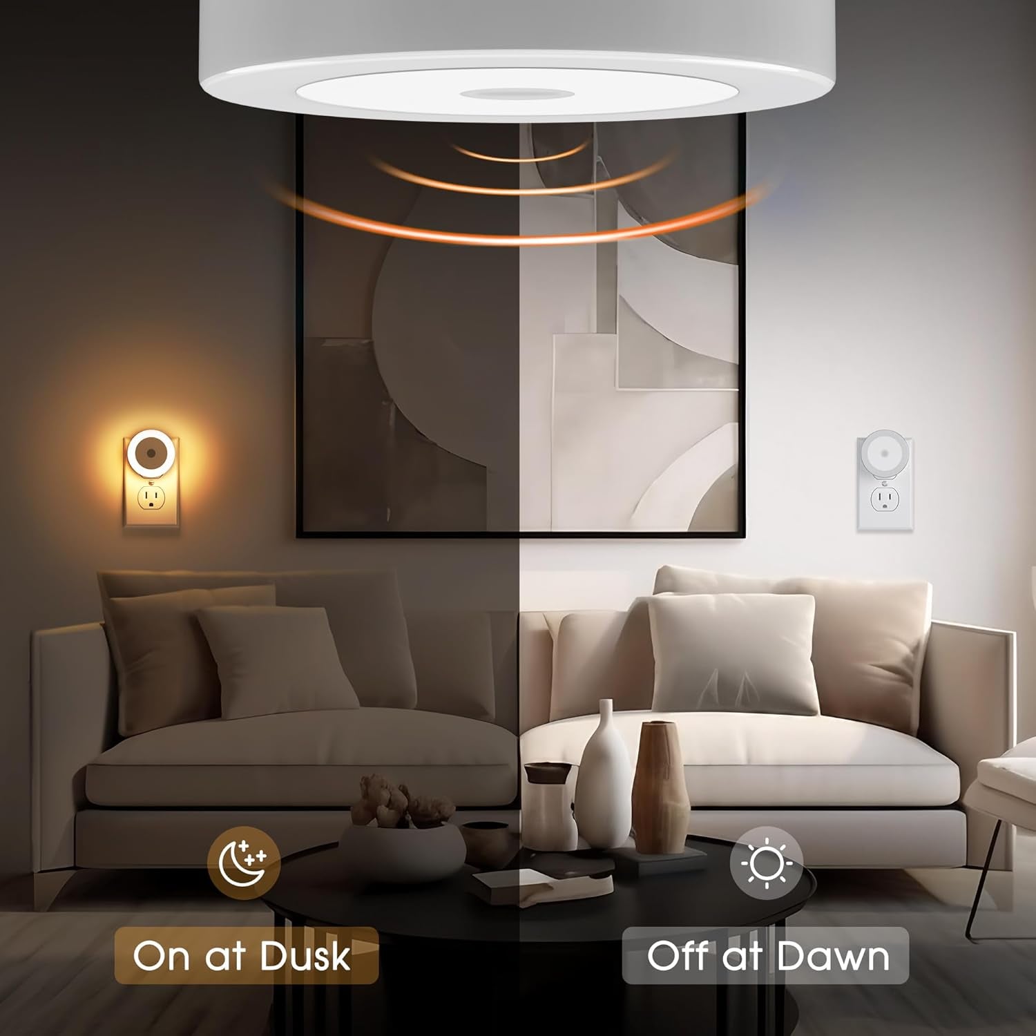 4 Pack Night Light,  LED Night Light for Kids, Plug in Night Light, Light Sensor Night Lights, Smart Night Light, Hallway Lights, Wall Light, Nightlight for Adult, Soft White 3000K, 0.6W 60LM