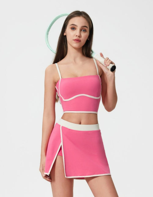 Load image into Gallery viewer, Millennia Contrast Trim Square Neck Active Cami with Detachable Chest Pads
