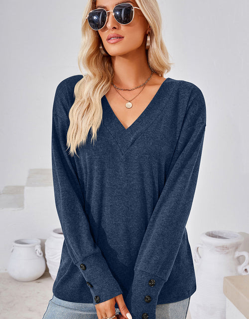 Load image into Gallery viewer, V-Neck Dropped Shoulder T-Shirt
