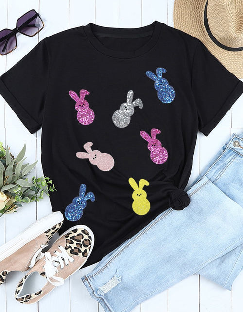 Load image into Gallery viewer, Sequin Bunny Doll Short Sleeve T-Shirt
