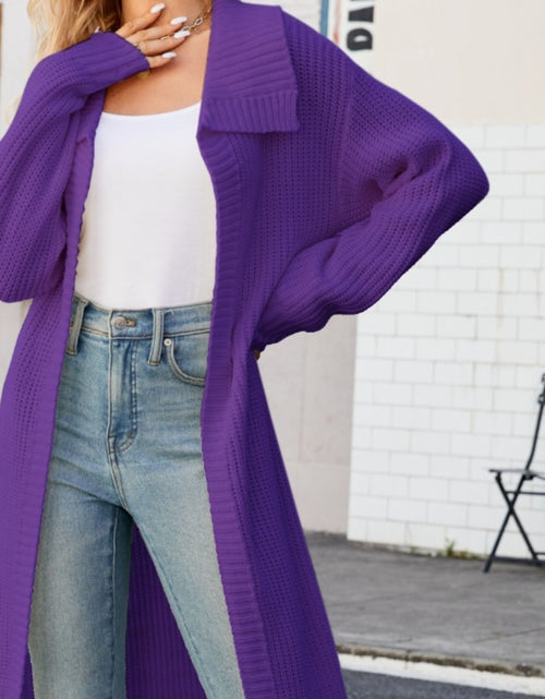Load image into Gallery viewer, Full Size Collared Open Front Duster Cardigan
