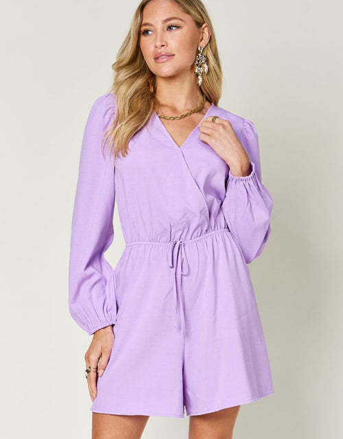 Load image into Gallery viewer, Double Take Full Size Drawstring Long Sleeve Romper
