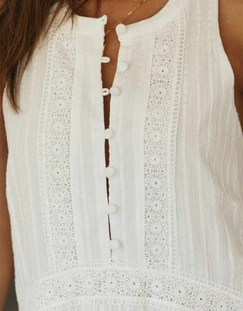 Load image into Gallery viewer, Half Button Sleeveless Mini Dress
