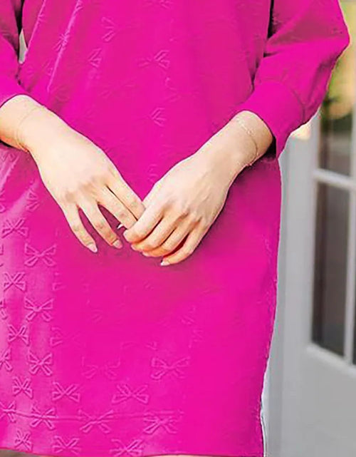 Load image into Gallery viewer, Texture Quarter Zip Long Sleeve Mini Dress
