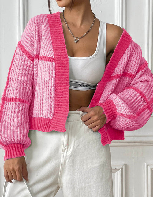 Load image into Gallery viewer, Contrast Open Front Long Sleeve Cardigan
