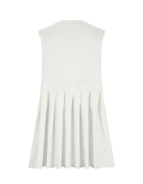 Load image into Gallery viewer, Pleated Round Neck Sleeveless Mini Dress

