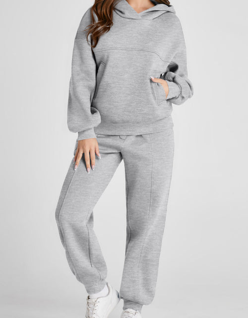 Load image into Gallery viewer, Dropped Shoulder Long Sleeve Hoodie and Pants Active Set
