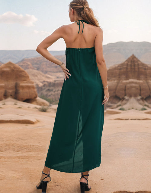 Load image into Gallery viewer, Perfee Layered Halter Neck Wide Leg Jumpsuit
