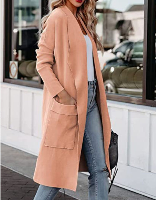 Load image into Gallery viewer, Open Front Dropped Shoulder Outerwear

